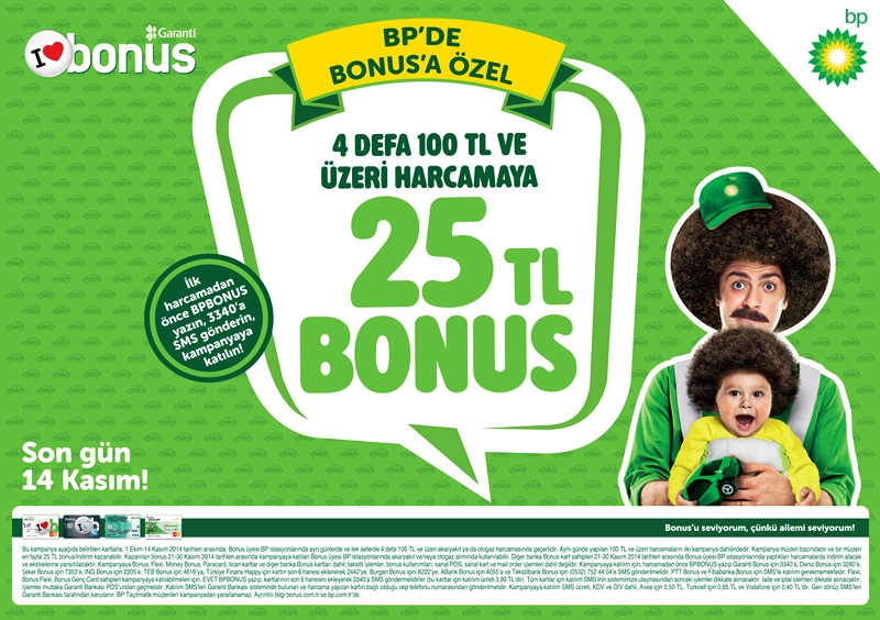 BP ve Bonus’tan 25 TL bonus hediye!