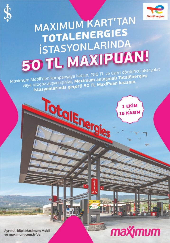 TotalEnergies ve M Oil İstasyonları’nda 50TL MaxiPuan kazanma şansı!
